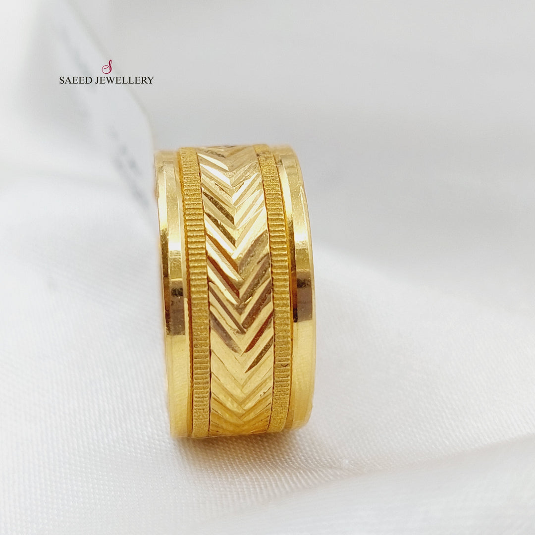 21K CNC Wedding Ring Made of 21K Yellow Gold by Saeed Jewelry-22776