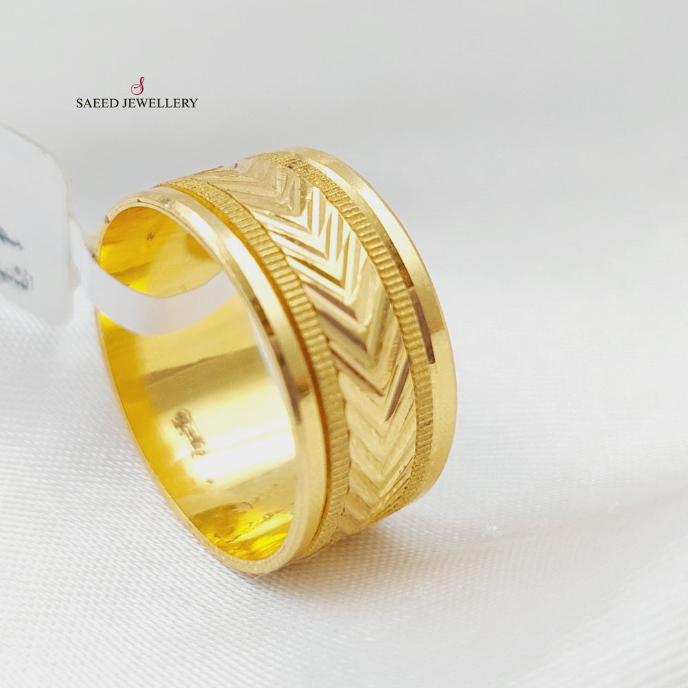 21K CNC Wedding Ring Made of 21K Yellow Gold by Saeed Jewelry-22778