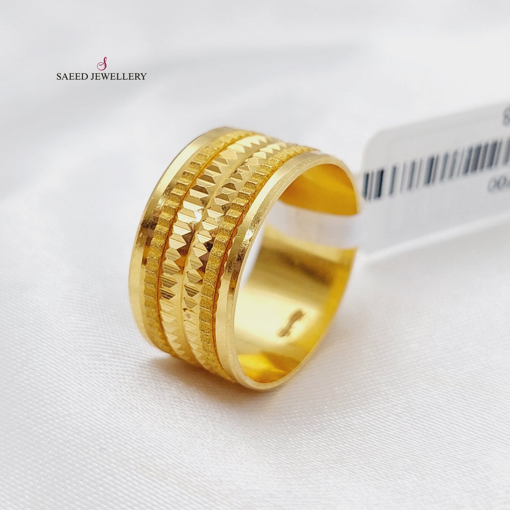 21K CNC Wedding Ring Made of 21K Yellow Gold by Saeed Jewelry-22782