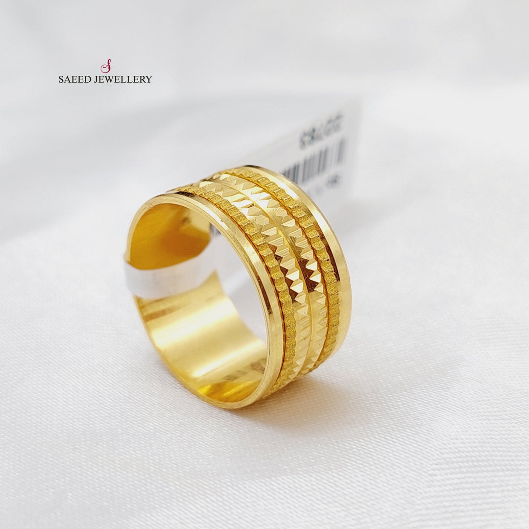 21K CNC Wedding Ring Made of 21K Yellow Gold by Saeed Jewelry-22782