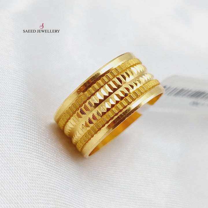 21K CNC Wedding Ring Made of 21K Yellow Gold by Saeed Jewelry-22782