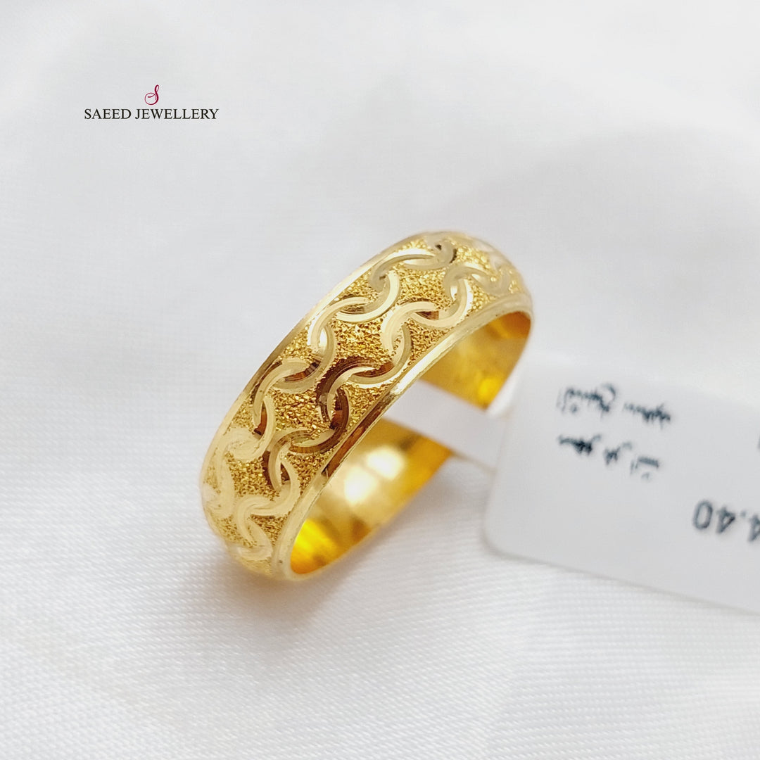 21K CNC Wedding Ring Made of 21K Yellow Gold by Saeed Jewelry-22793