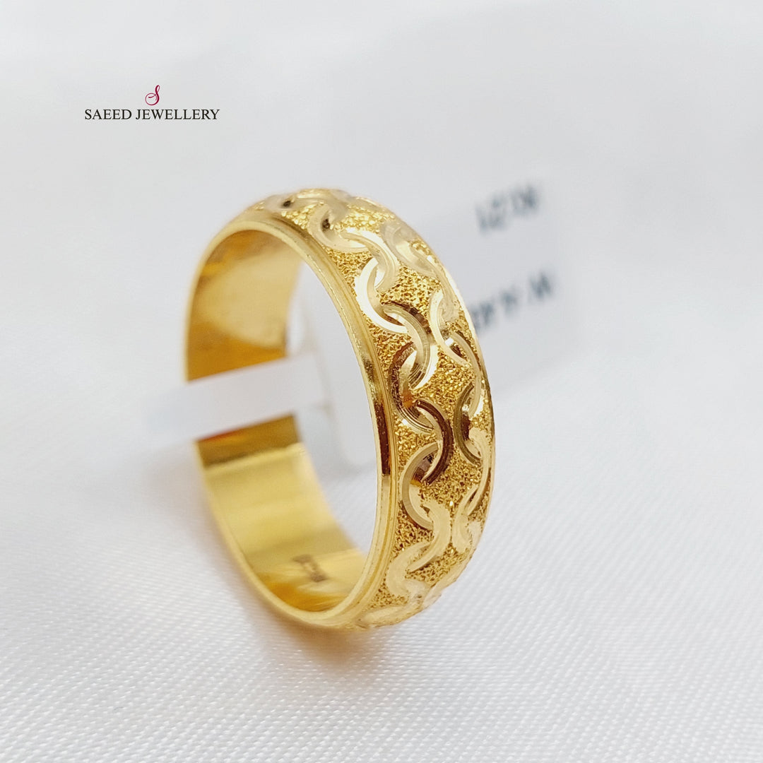 21K CNC Wedding Ring Made of 21K Yellow Gold by Saeed Jewelry-22793