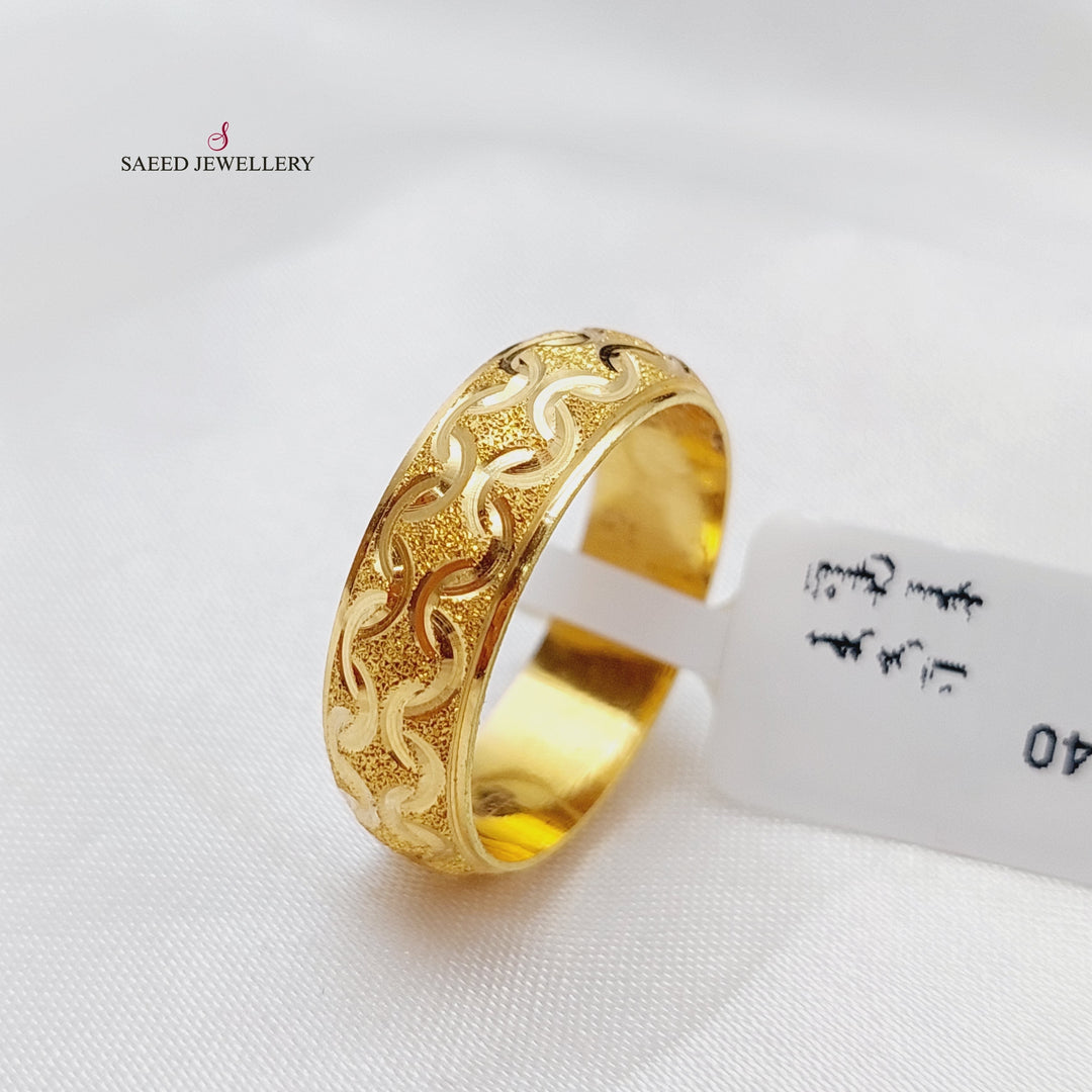 21K CNC Wedding Ring Made of 21K Yellow Gold by Saeed Jewelry-22793