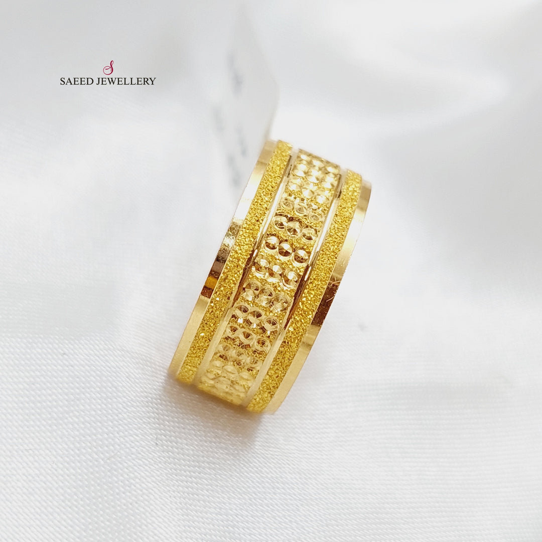 21K CNC Wedding Ring Made of 21K Yellow Gold by Saeed Jewelry-22839