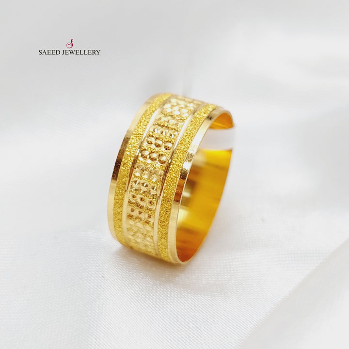 21K CNC Wedding Ring Made of 21K Yellow Gold by Saeed Jewelry-22839