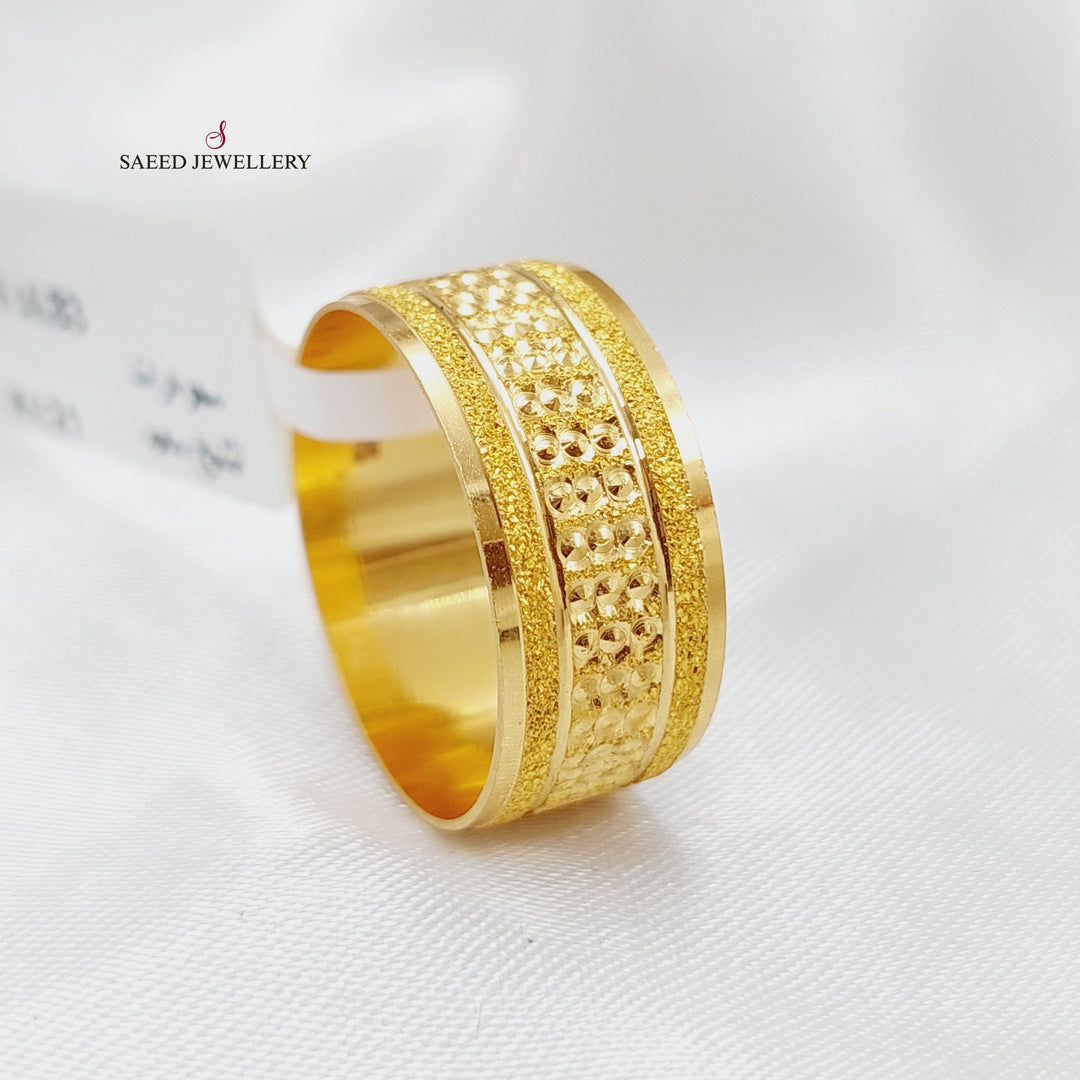 21K CNC Wedding Ring Made of 21K Yellow Gold by Saeed Jewelry-22839