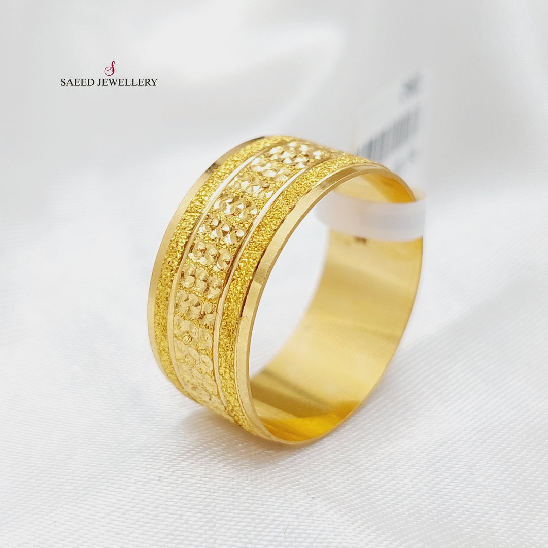 21K CNC Wedding Ring Made of 21K Yellow Gold by Saeed Jewelry-22839