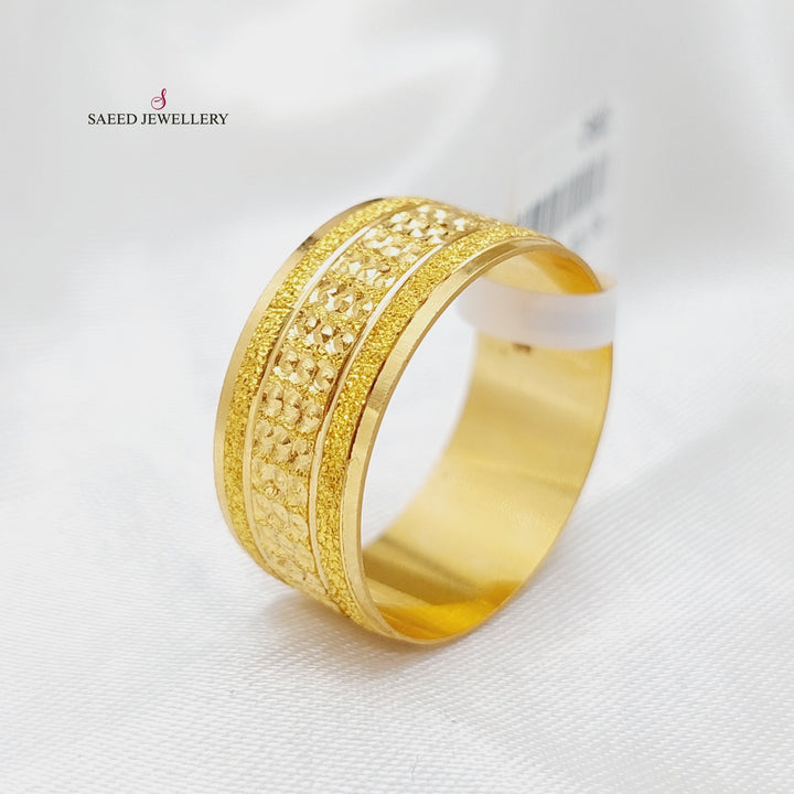 21K CNC Wedding Ring Made of 21K Yellow Gold by Saeed Jewelry-22843