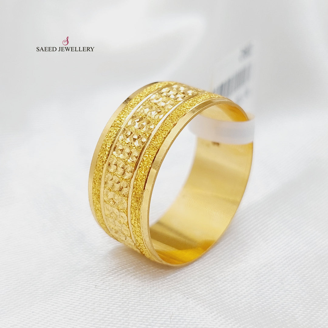21K CNC Wedding Ring Made of 21K Yellow Gold by Saeed Jewelry-22845