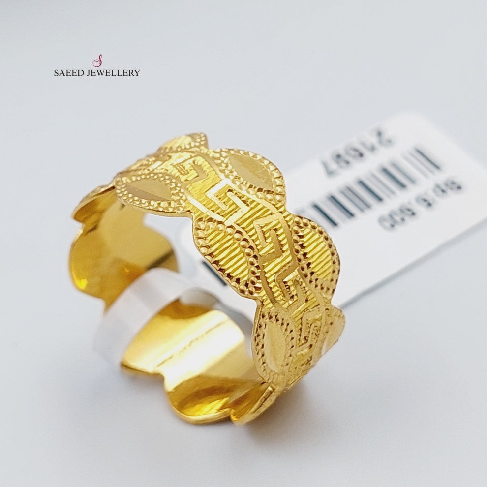 21K CNC Wedding Ring Made of 21K Yellow Gold by Saeed Jewelry-24971