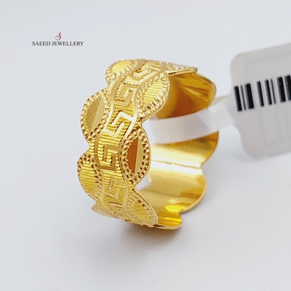 21K CNC Wedding Ring Made of 21K Yellow Gold by Saeed Jewelry-24971