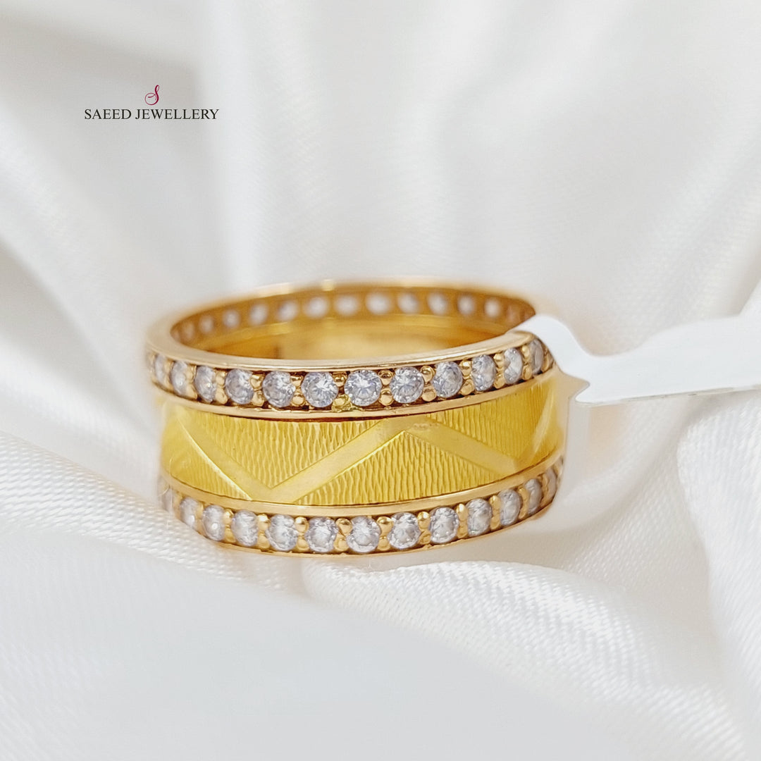 21K CNC Wedding Ring Made of 21K Yellow Gold by Saeed Jewelry-25978