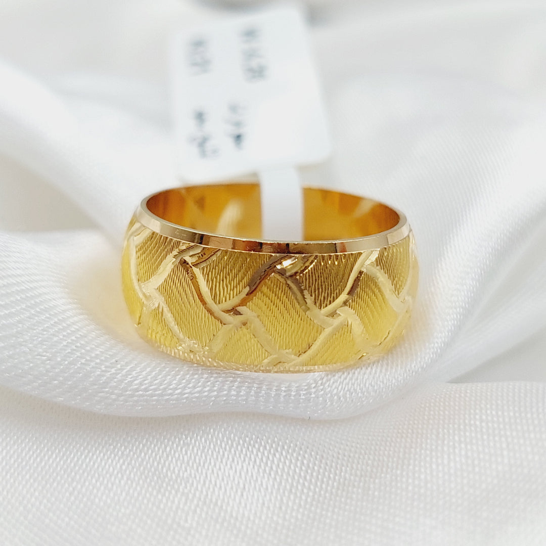 21K CNC Wedding Ring Made of 21K Yellow Gold by Saeed Jewelry-26374