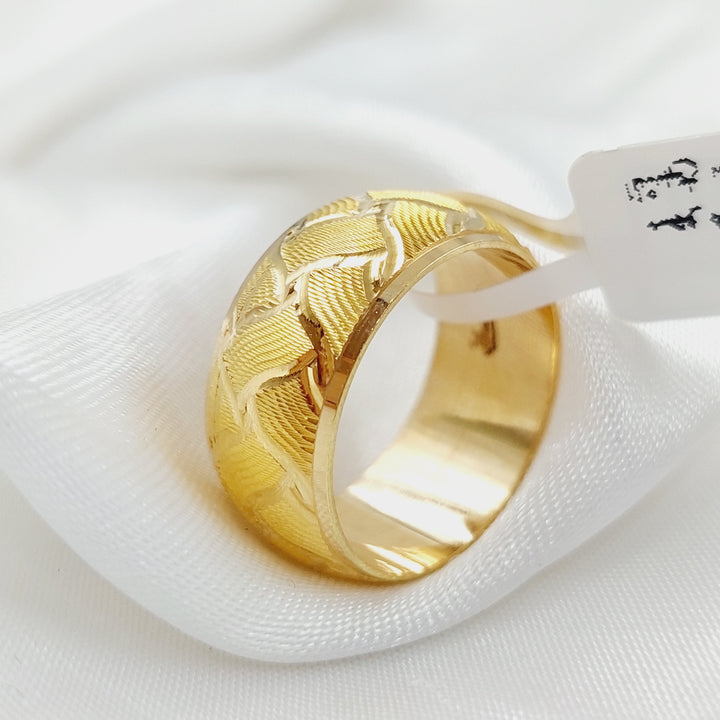 21K CNC Wedding Ring Made of 21K Yellow Gold by Saeed Jewelry-26374