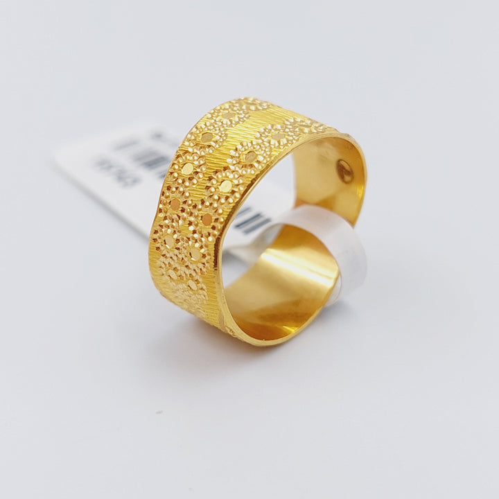 21K CNC Wedding Ring Made of 21K Yellow Gold by Saeed Jewelry-ذبلة-سي-ان-سي