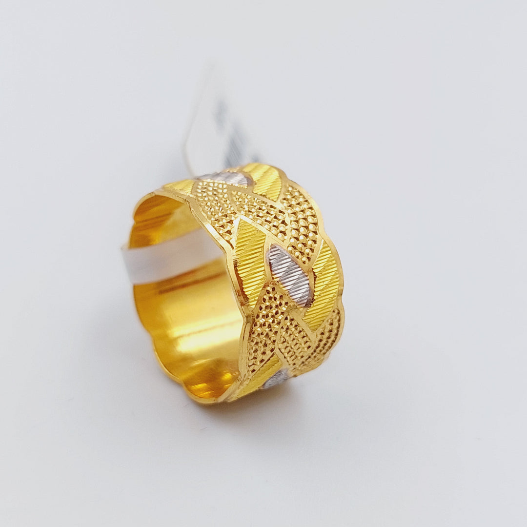 21K CNC Wedding Ring Made of 21K Yellow Gold by Saeed Jewelry-ذبلة-سي-ان-سي-5