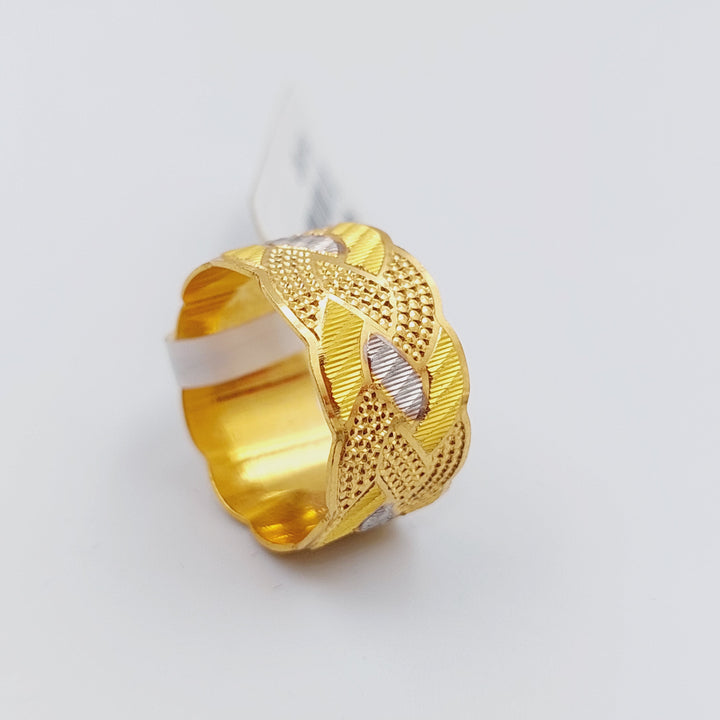 21K CNC Wedding Ring Made of 21K Yellow Gold by Saeed Jewelry-ذبلة-سي-ان-سي-5