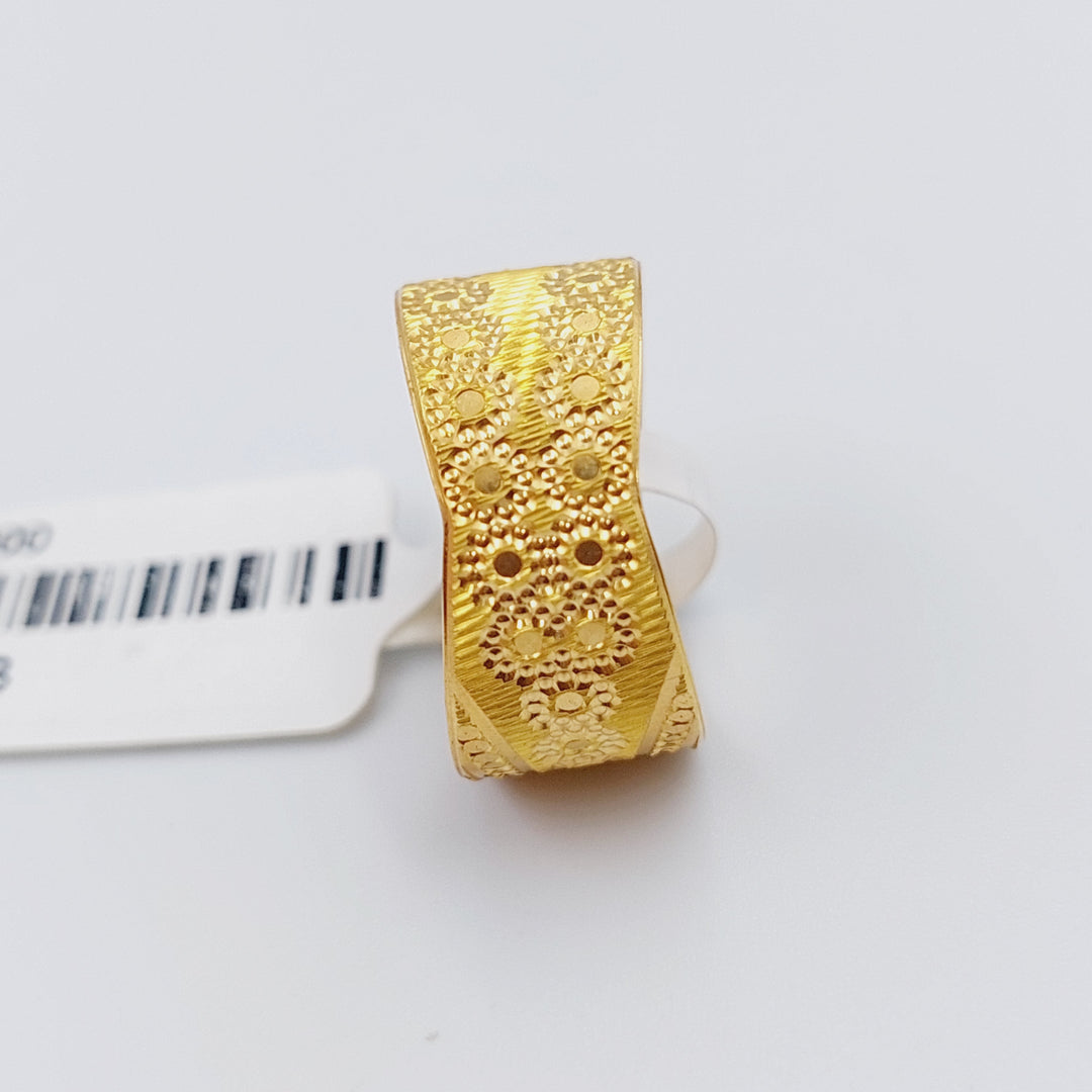 21K CNC Wedding Ring Made of 21K Yellow Gold by Saeed Jewelry-ذبلة-سي-ان-سي