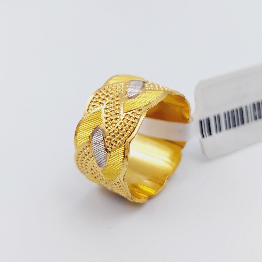 21K CNC Wedding Ring Made of 21K Yellow Gold by Saeed Jewelry-ذبلة-سي-ان-سي-5