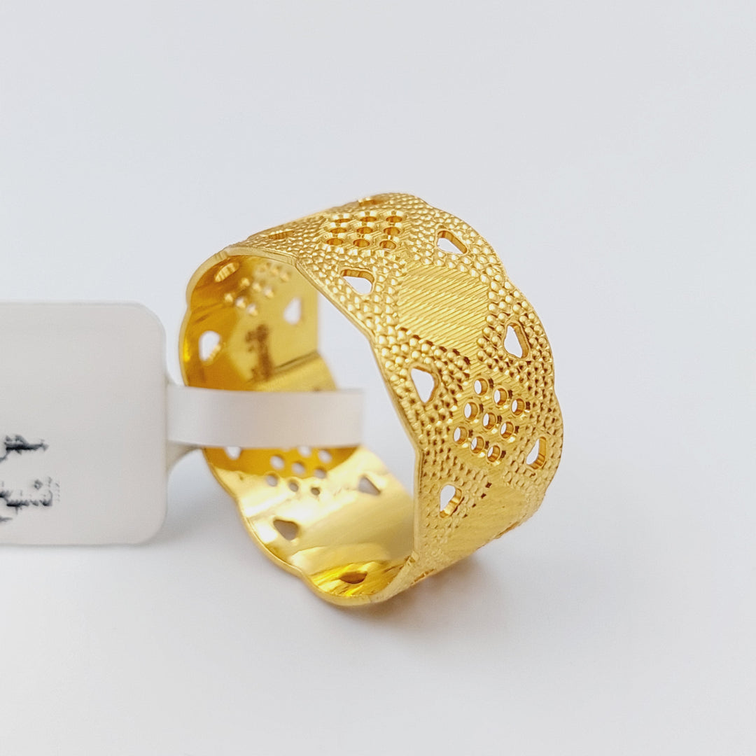 21K CNC Wedding Ring Made of 21K Yellow Gold by Saeed Jewelry-ذبلة-سي-ان-سي-6