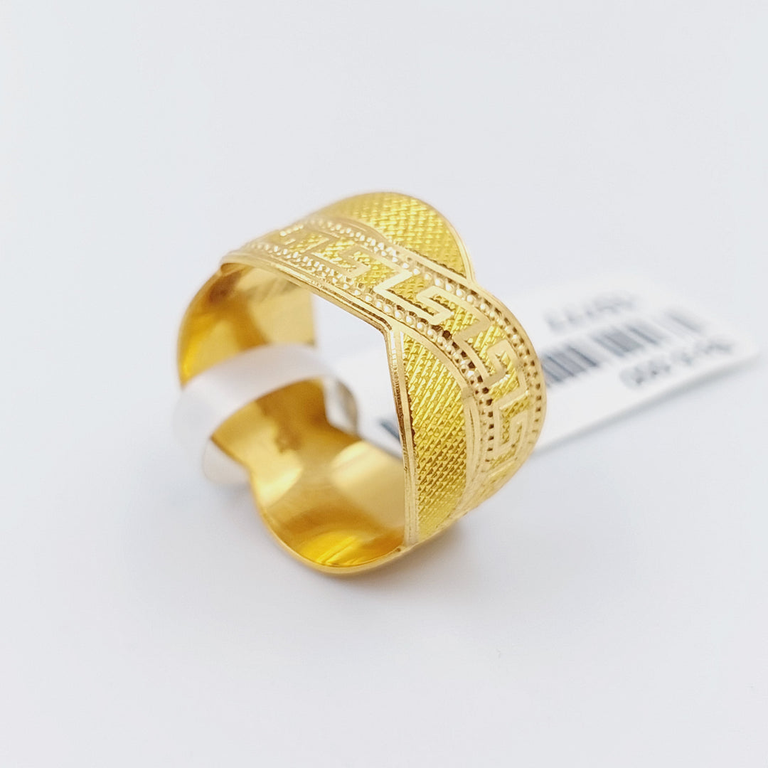 21K CNC Wedding Ring Made of 21K Yellow Gold by Saeed Jewelry-ذبلة-سي-ان-سي-فرزاتشي