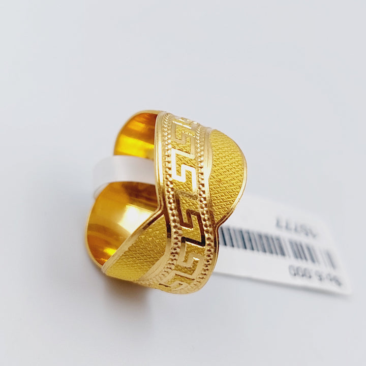 21K CNC Wedding Ring Made of 21K Yellow Gold by Saeed Jewelry-ذبلة-سي-ان-سي-فرزاتشي