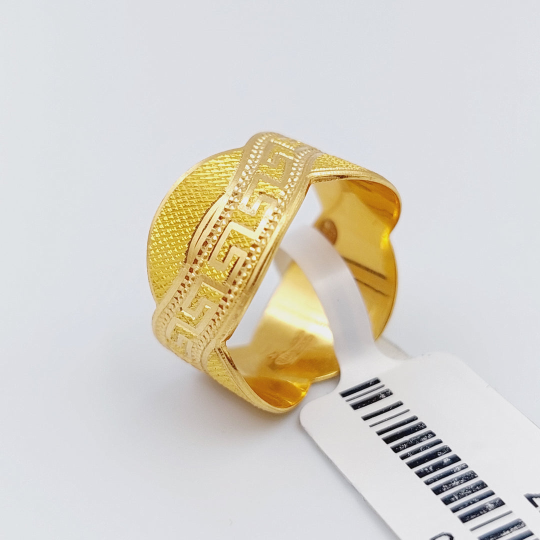21K CNC Wedding Ring Made of 21K Yellow Gold by Saeed Jewelry-ذبلة-سي-ان-سي-فرزاتشي