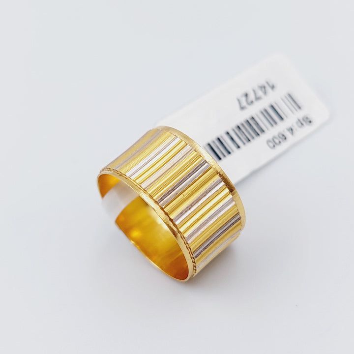 21K CNC Wedding Ring Made of 21K Yellow Gold by Saeed Jewelry-ذبلة-سي-ان-سي-مخطط-1