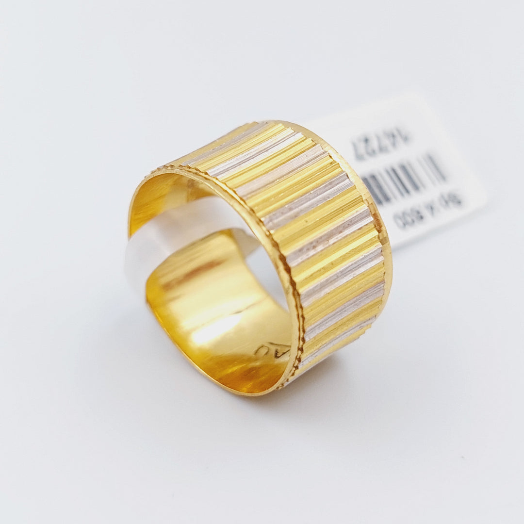 21K CNC Wedding Ring Made of 21K Yellow Gold by Saeed Jewelry-ذبلة-سي-ان-سي-مخطط-1