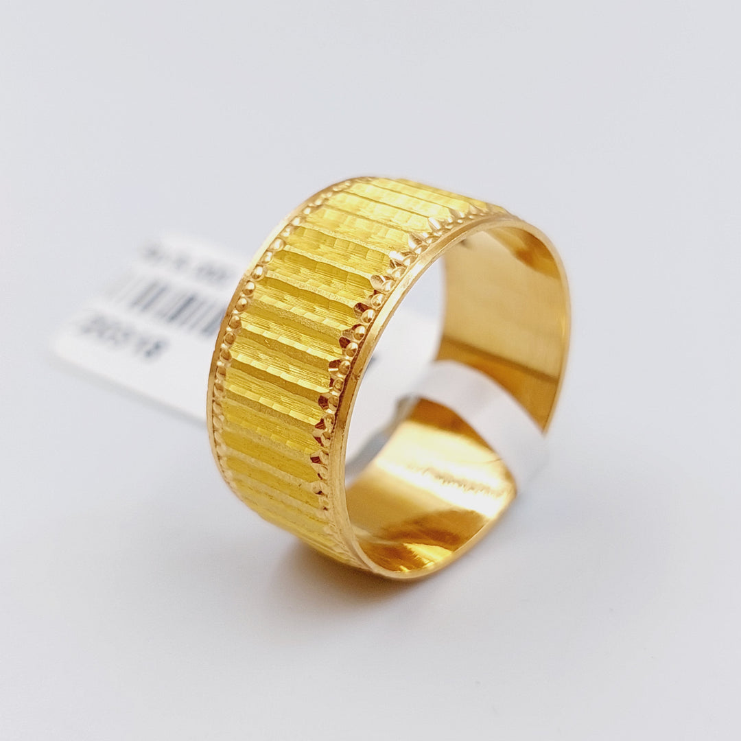 21K CNC Wedding Ring Made of 21K Yellow Gold by Saeed Jewelry-ذبلة-سي-ان-سي-سادة