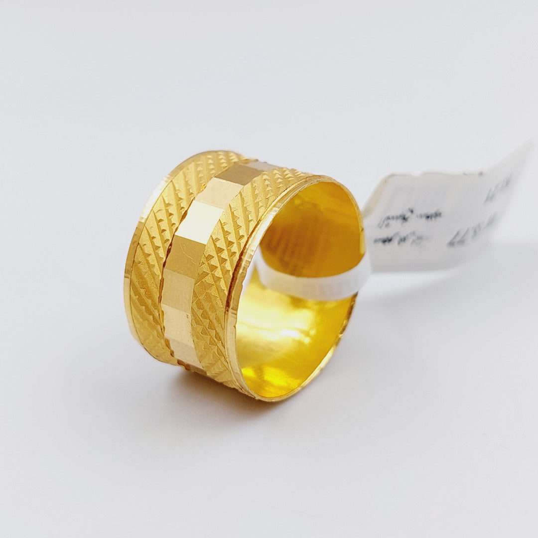 21K CNC Wedding Ring Made of 21K Yellow Gold by Saeed Jewelry-ذبله-ساده-سي-ان-سي