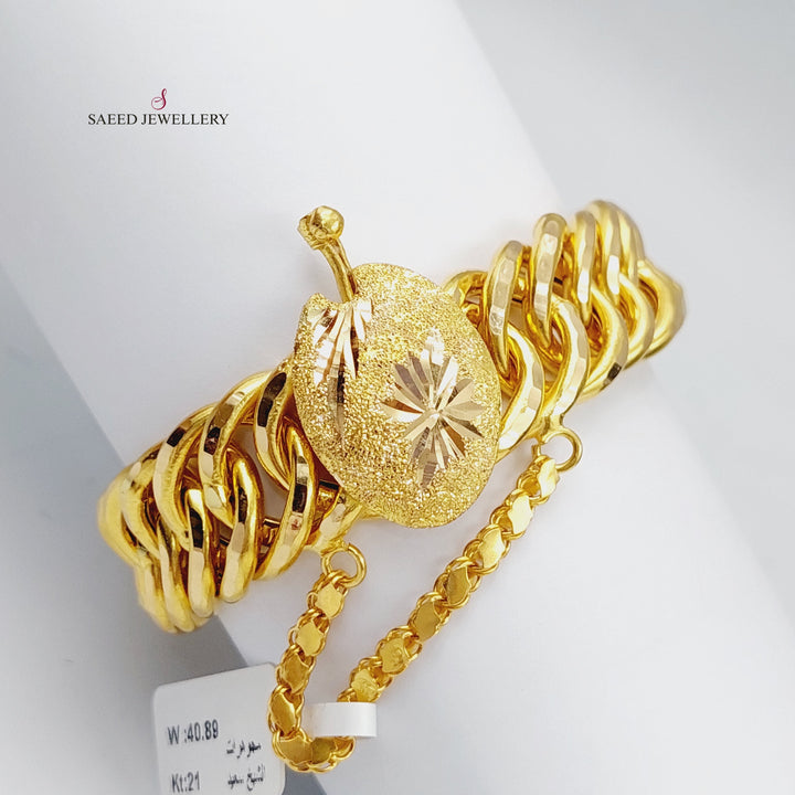 21K Chain Bracelet Made of 21K Yellow Gold by Saeed Jewelry-25735