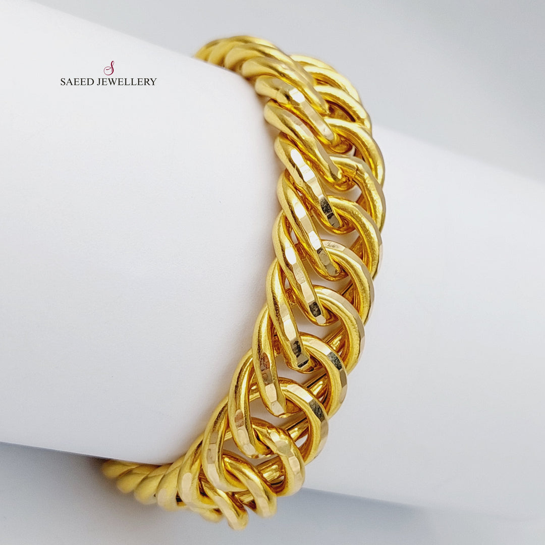 21K Chain Bracelet Made of 21K Yellow Gold by Saeed Jewelry-25735