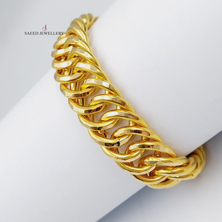 21K Chain Bracelet Made of 21K Yellow Gold by Saeed Jewelry-25735