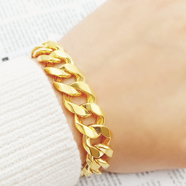 21K Chain Bracelet Made of 21K Yellow Gold by Saeed Jewelry-26448