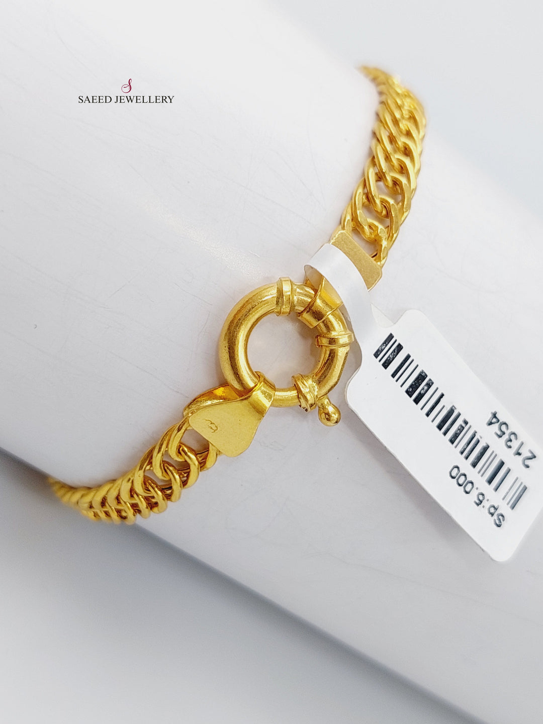 21K Chain Bracelet Made of 21K Yellow Gold by Saeed Jewelry-اسوارة-جنزير-2