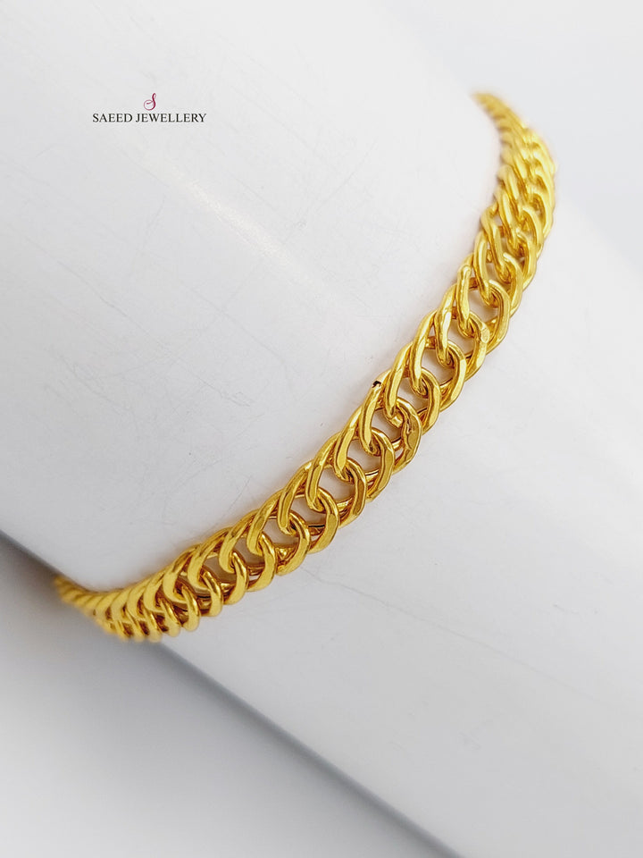 21K Chain Bracelet Made of 21K Yellow Gold by Saeed Jewelry-اسوارة-جنزير-2