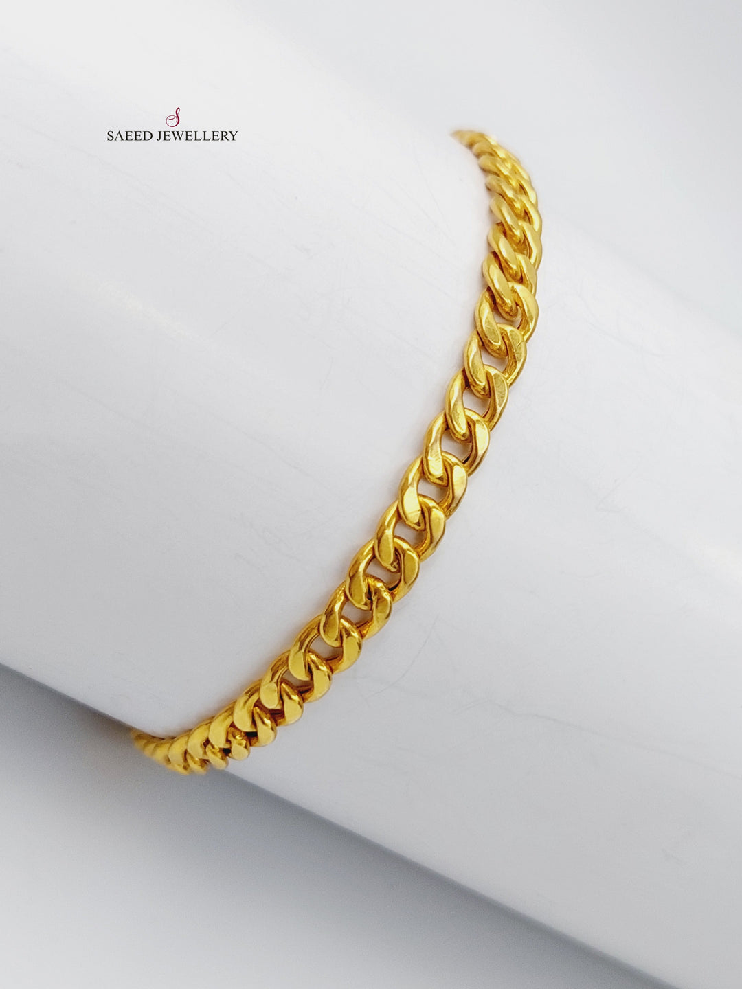 21K Chain Bracelet Made of 21K Yellow Gold by Saeed Jewelry-اسوارة-جنزير-فرزاتشي