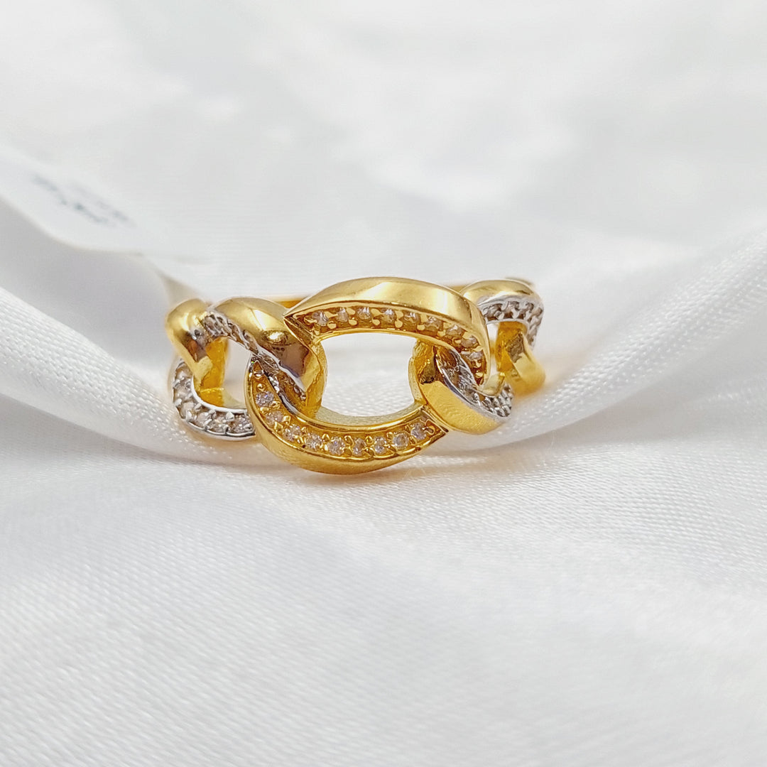 21K Chain Ring Made of 21K Yellow Gold by Saeed Jewelry-26797