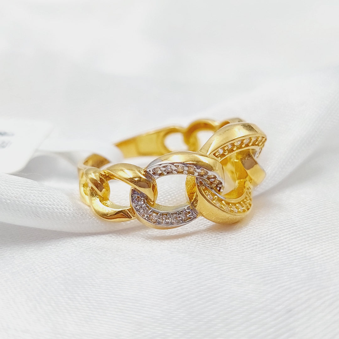 21K Chain Ring Made of 21K Yellow Gold by Saeed Jewelry-26797