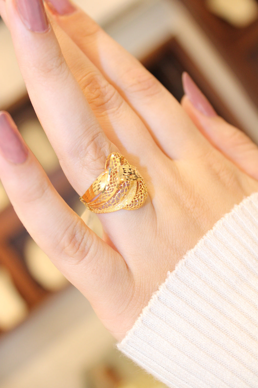 21K Gold Clamp Ring by Saeed Jewelry - Image 2