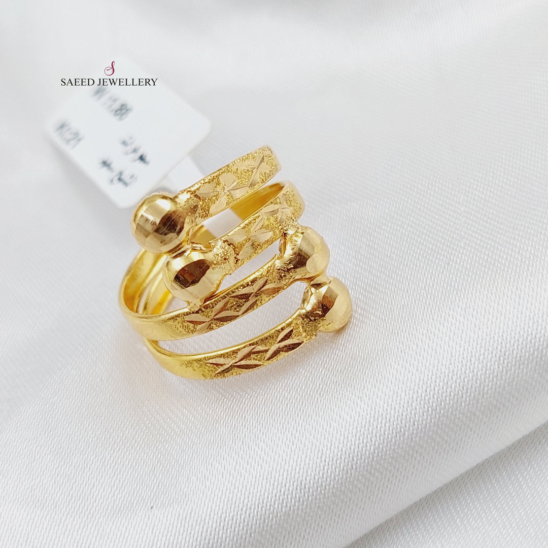 21K Classic Ring Made of 21K Yellow Gold by Saeed Jewelry-22447