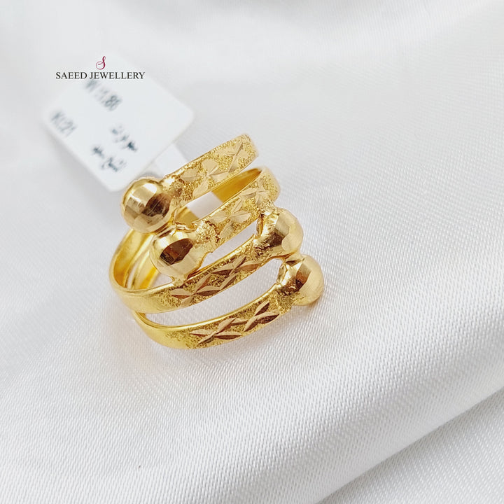 21K Classic Ring Made of 21K Yellow Gold by Saeed Jewelry-22447