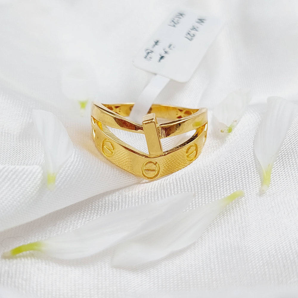 21K Classic Ring Made of 21K Yellow Gold by Saeed Jewelry-26218