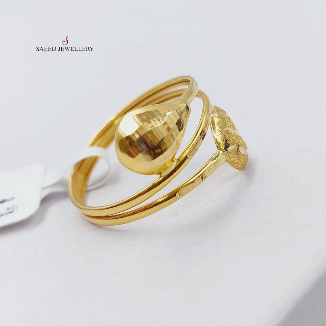 21K Classic Ring Made of 21K Yellow Gold by Saeed Jewelry-خاتم-خفيف-ناعم