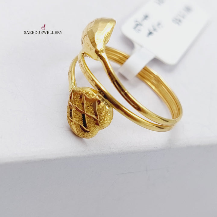 21K Classic Ring Made of 21K Yellow Gold by Saeed Jewelry-خاتم-خفيف-ناعم