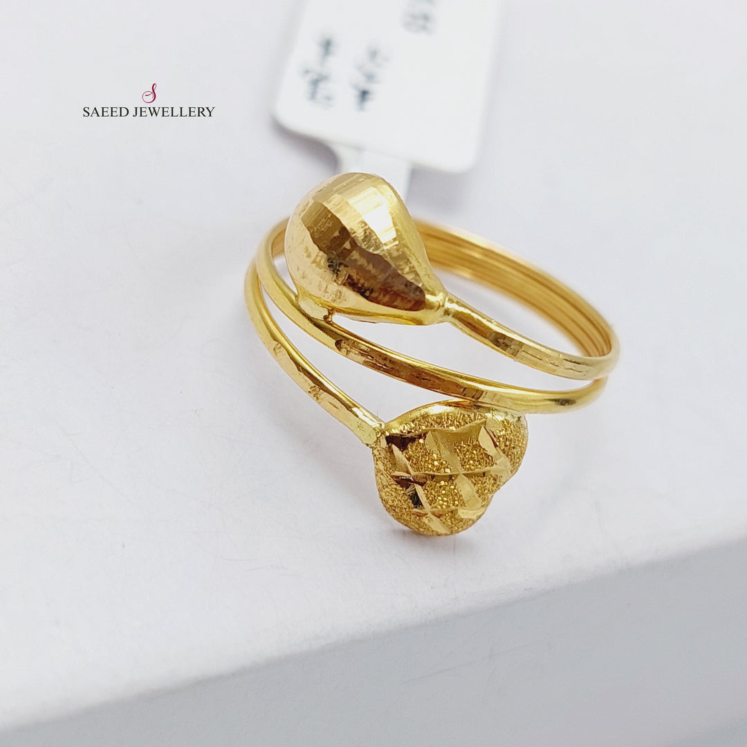 21K Classic Ring Made of 21K Yellow Gold by Saeed Jewelry-خاتم-خفيف-ناعم