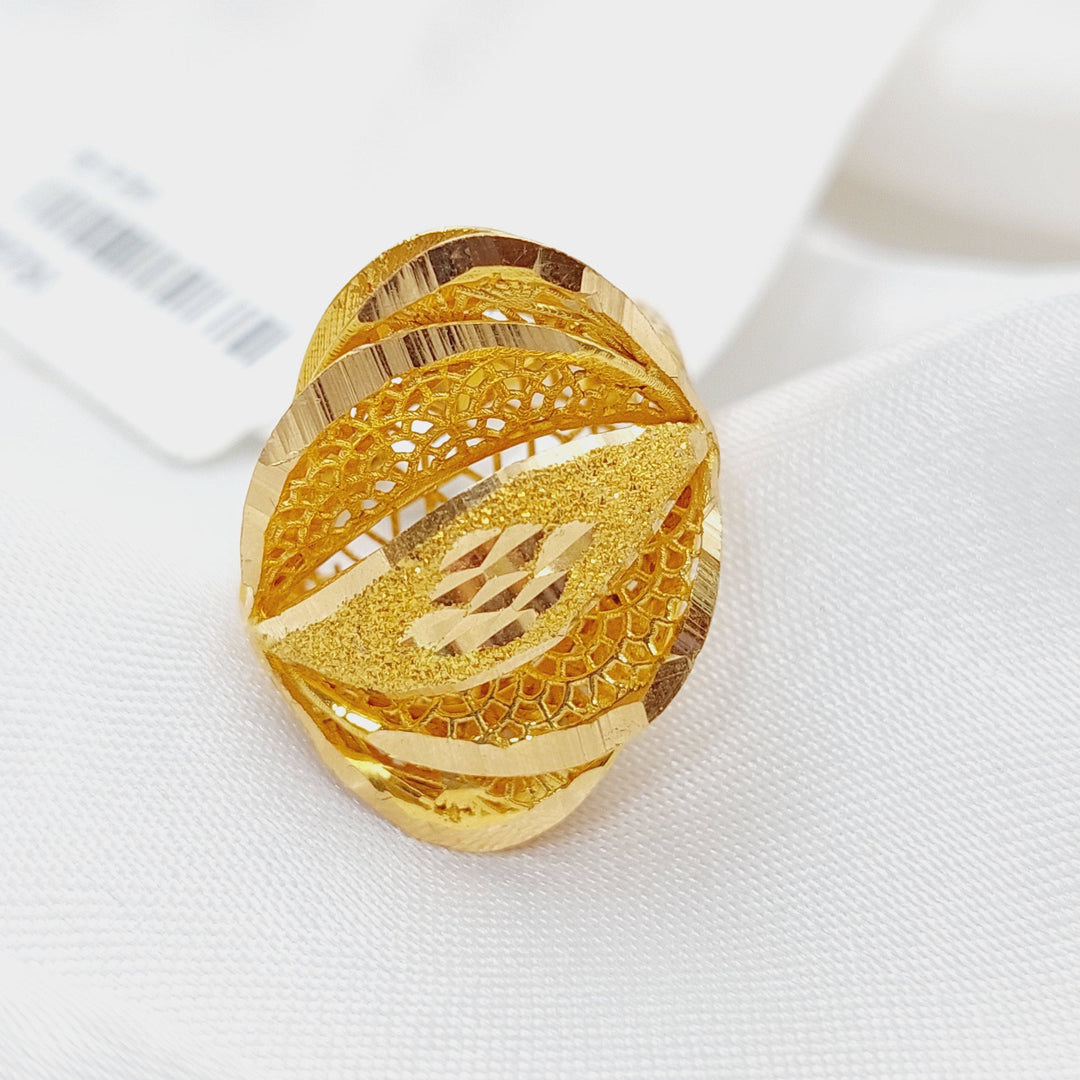 21K Classic Ring Made of 21K Yellow Gold by Saeed Jewelry-خاتم-محلي-20