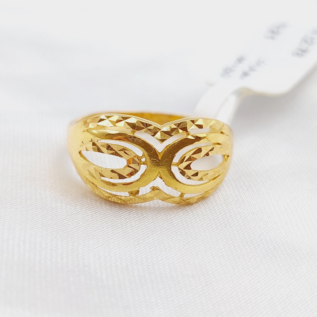21K Classic Ring Made of 21K Yellow Gold by Saeed Jewelry-خاتم-محلي-6